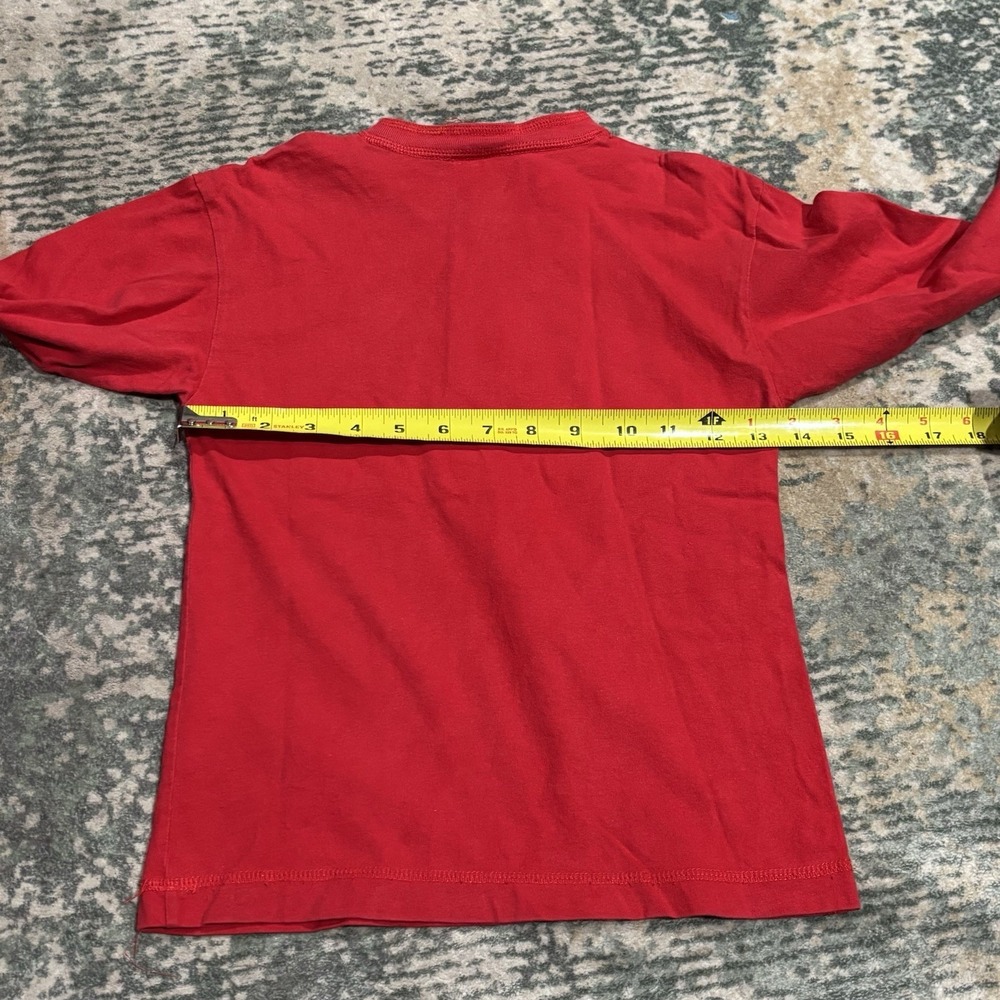 vintage 1990s Disney Store embroidered Henley long-sleeve shirt Small Red - Picture 8 of 8